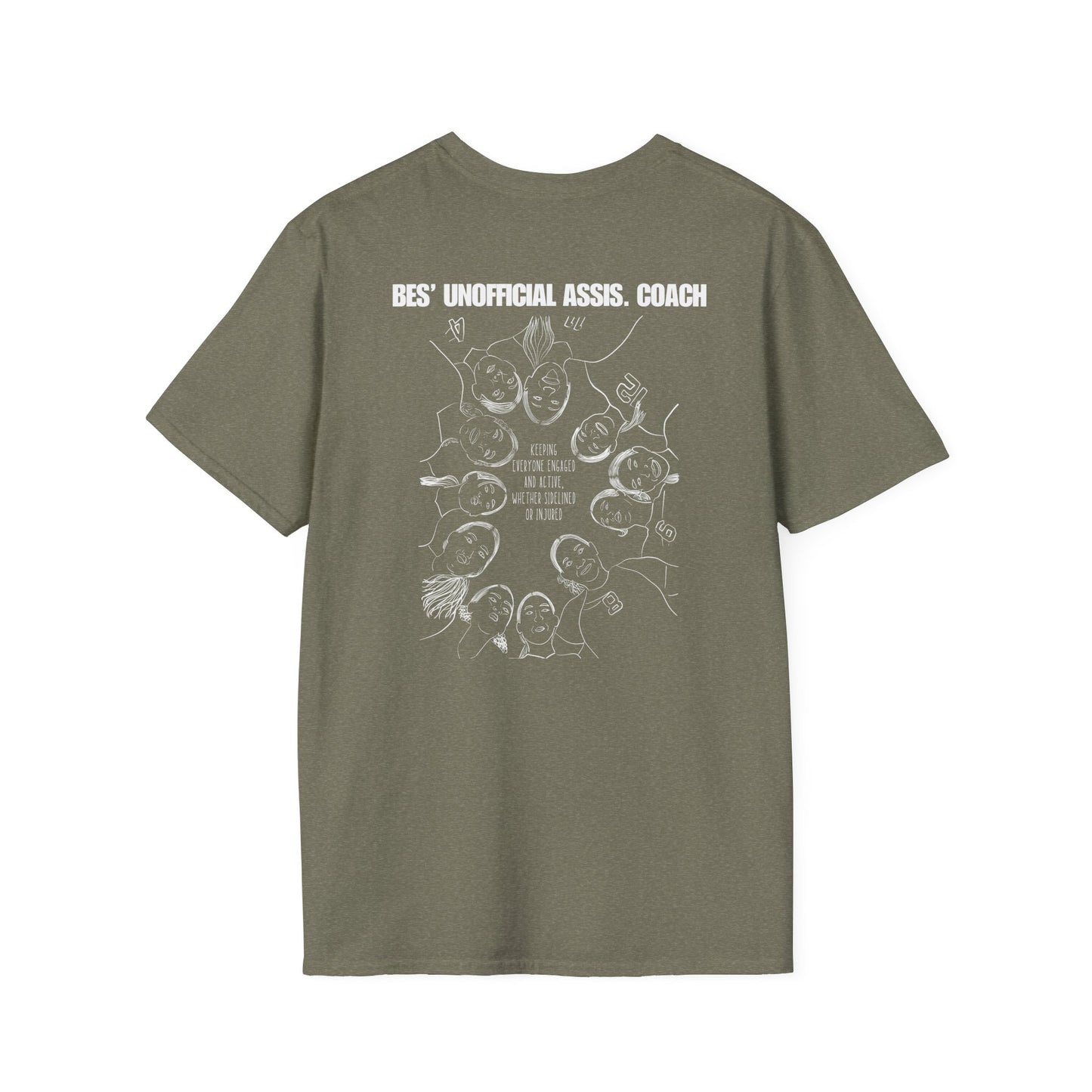 Bes Unofficial Assis Coach Softstyle T-Shirt | Unisex Funny Tee for Family Gatherings, Gift for Father's Day, Casual Wear, Anniversaries, Birthdays