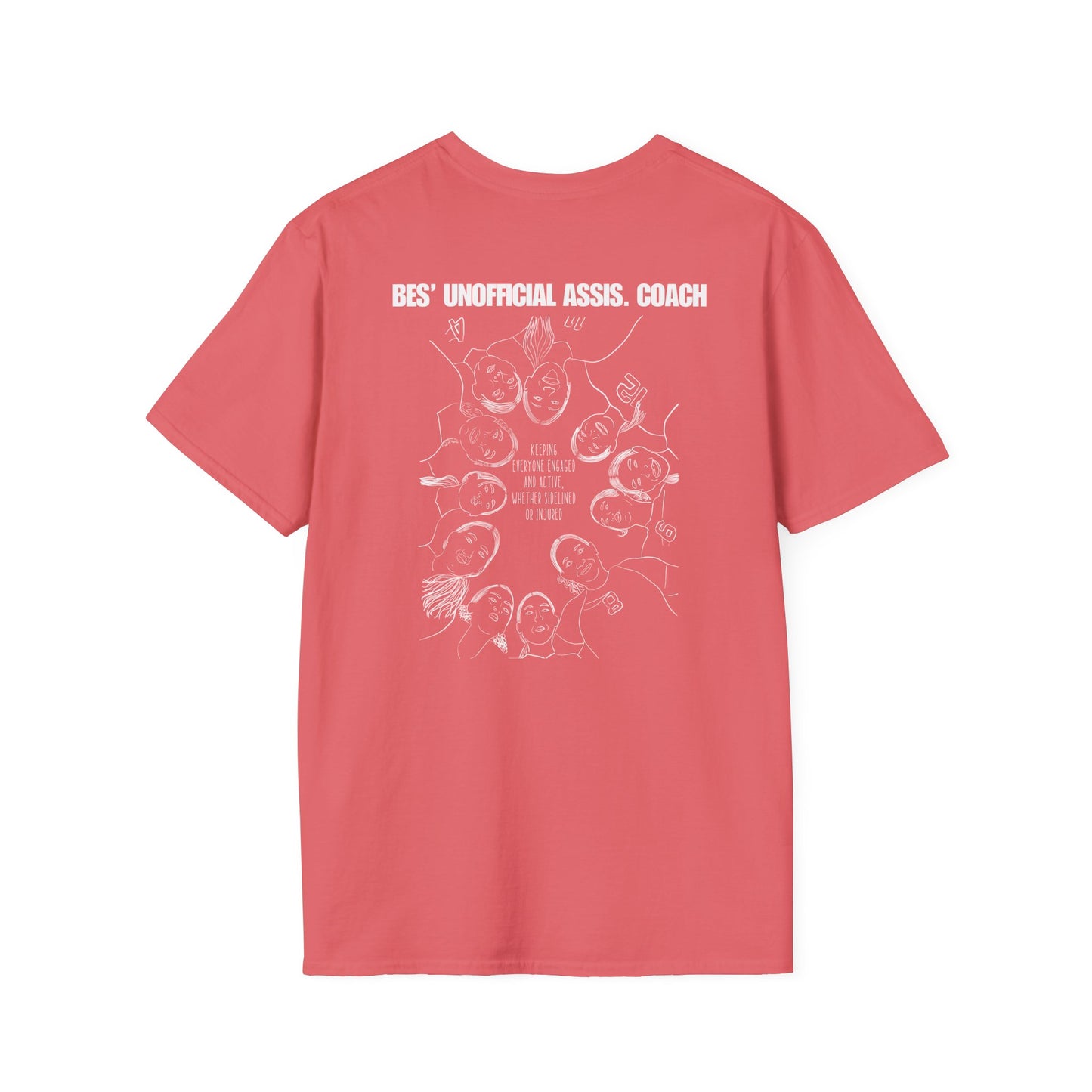 Bes Unofficial Assis Coach Softstyle T-Shirt | Unisex Funny Tee for Family Gatherings, Gift for Father's Day, Casual Wear, Anniversaries, Birthdays