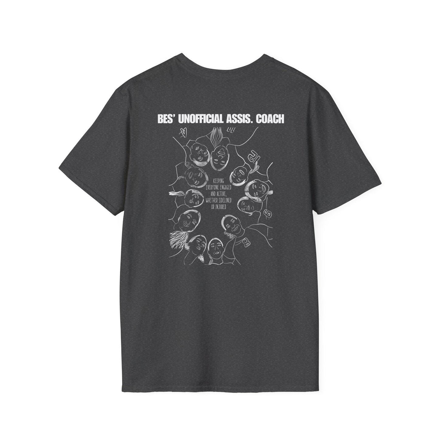 Bes Unofficial Assis Coach Softstyle T-Shirt | Unisex Funny Tee for Family Gatherings, Gift for Father's Day, Casual Wear, Anniversaries, Birthdays